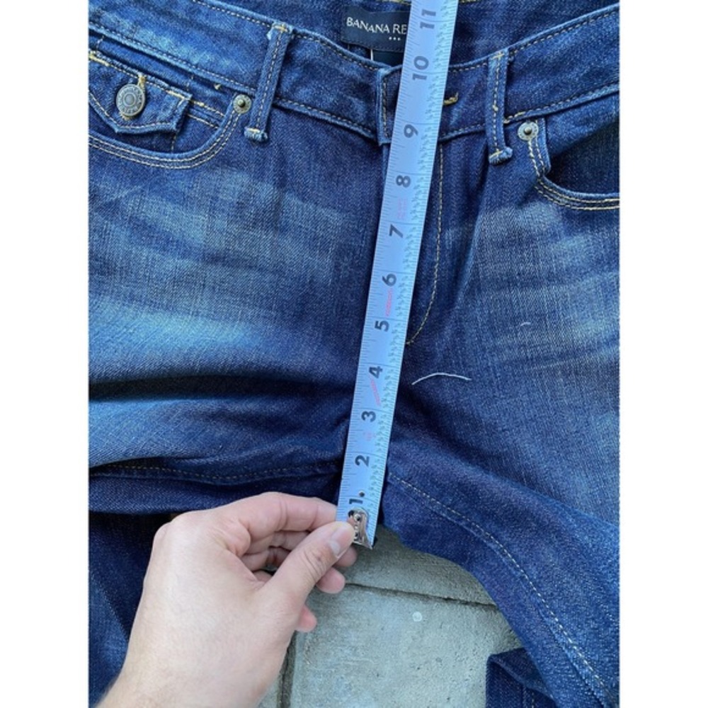Vintage Banana Republic Jeans Womens 30x32 6 Blue Mid Rise Bootcut Denim Flap - Picture 14 of 16